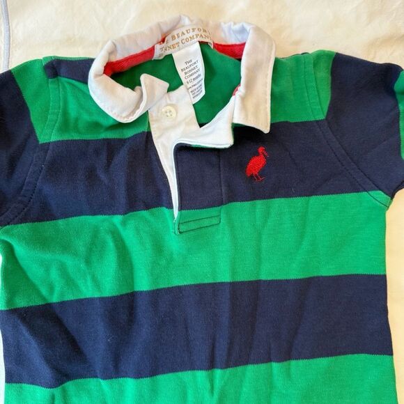 The Beaufort Bonnet Company Green Corduroy Overalls and Rugby Romper 6-12 month - Picture 2 of 7